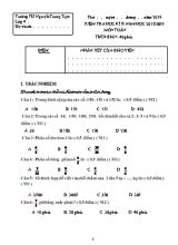 Đề kiểm tra học kì II môn Toán Lớp 4 - Năm học 2018-2019